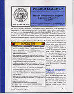 Program evaluation. Student Transportation Program, Department of Education