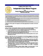 A special examination of the Independent Care Waiver Program