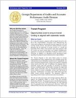 Transit program: opportunities exist to ensure transit funding is aligned with statewide needs