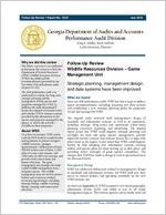 Wildlife Resources Division, Game Management Unit: strategic planning, management design, and data systems have been improved