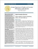 Adult protective services : action needed to improve awareness, intake, and victim follow up