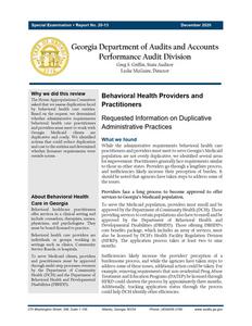 Behavioral health providers and practitioners
