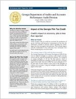 Impact of the Georgia film tax credit : credit's impact on economy, jobs is less than reported
