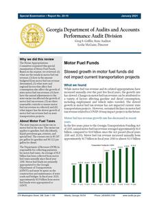 Motor fuel funds : slowed growth in motor fuel funds did not impact current transportation projects