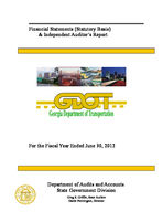 Georgia Department of Transportation financial statements (statutory basis) and independent auditor's report, for the fiscal year ended June 30, 2012