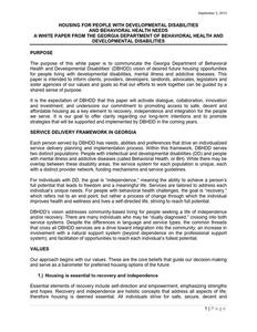 Housing for people with developmental disabilities and behavioral health needs: a white paper from the Georgia Department of Behavioral Health and Developmental Disabilities