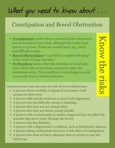 What you need to know about... constipation and bowel obstruction
