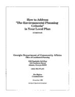 How to address "The Environmental Planning Criteria" in your local plan: a guidebook [Dec. 1991]