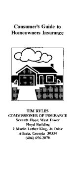 Consumer's guide to homeowners insurance [1993]