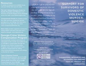 Support for survivors of domestic violence murder-suicide : suggestions, resources and reminders for grieving families, friends and communities