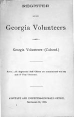 Register of the Georgia volunteers and Georgia volunteers-(colored.) [Sept. 30, 1893]