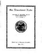 Our educational needs : the county vs. the district unit of school administration