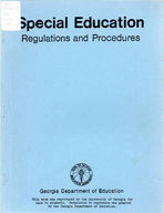 Special education regulations and procedures [1976]