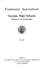 Vocational agriculture in Georgia high schools: organization and administration [1926]