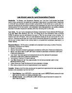 Low interest loans for land conservation projects