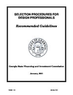 Selection procedures for design professionals: recommended guidelines