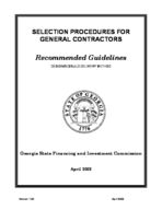 Selection procedures for general contractors, recommended guidelines