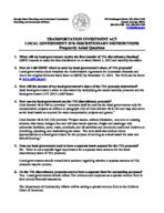 Transportation Investment Act; Local government 25% discretionary distributions: frequently asked questions [2012]
