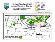 Hemlock woolly adelgid annual spread in Georgia