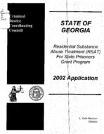Residential Substance Abuse Treatment (RSAT) for State Prisoners Grant Program: 2002 application [2002]