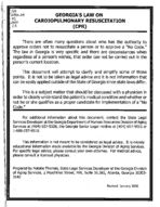 Georgia's law on cardiopulmonary resuscitation (CPR)