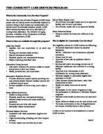The Community Care Services Program