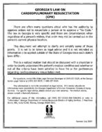 Georgia's law on cardiopulmonary resuscitation (CPR) [July 2009]