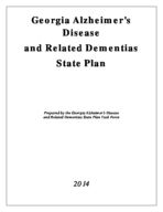 Georgia Alzheimer's disease and related dementias state plan