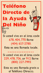 Child support hotline. Spanish