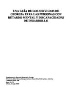 Una gu&iacute;a de los servicios de Georgia para las personas con retardo mental y discapacidades de desarrollo