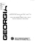 Selected age-sex adjusted death rates, 1969-72 (73) and syphilis and gonorrhea morbidity rates, 1971-74 (counties aggregated by service area) [Apr. 1975]