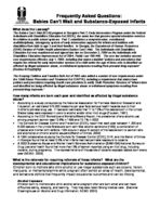 Frequently asked questions: Babies Can't Wait and substance-exposed infants [Sept. 15, 2005]
