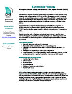 Fatherhood Program: a program available through the Division of Child Support Services (DCSS) [2013]