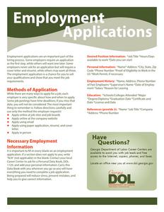 Employment applications