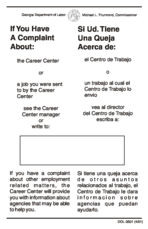 If you have a complaint about: ; Si ud. tiene una queja acerca de: