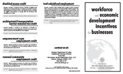 Workforce and economic development incentives for businesses [Mar. 2007]