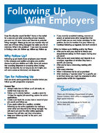 Following up with employers