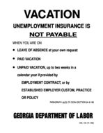 Vacation unemployment insurance is not payable