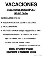 Vacaciones seguro de desempleo no se paga [1999]