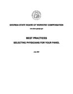 Best practices, selecting physicians for your panel