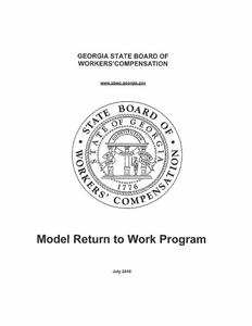Model return to work program