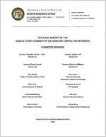 The final report of the Senate Study Committee on Venture Capital Investments