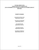 The final report of the Georgia House Study Committee on Local Government Utility Payment Options for Customers in Need of Assistance