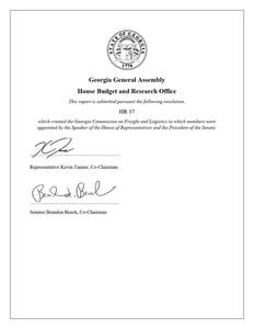 Georgia Commission on Freight & Logistics : recommendations overview