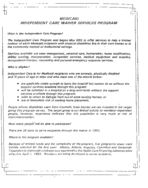 Medicaid Independent Care Waiver Services Program [1993]