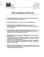 Hints for applying for state jobs