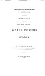 Second report on the water powers of Georgia