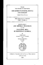 Geology and mineral resources of the Paleozoic area in northwest Georgia