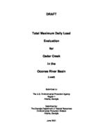 Draft total maximum daily load evaluation for Cedar Creek in the Oconee River basin (lead)