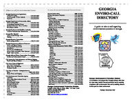 Georgia enviro-call directory : a guide on who to call regarding environmental questions in Georgia